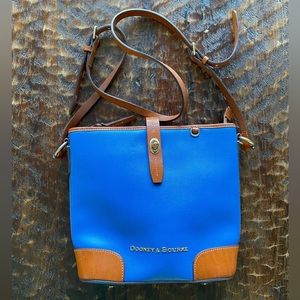 COPY - DOONEY & BOURKE. Vibrant blue purse w leather details and strap.
